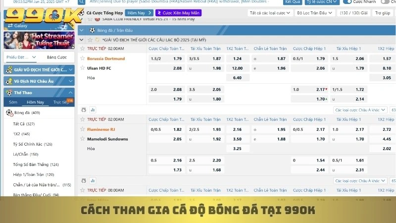 Soi kèo cá cược bóng đá trực tiếp cùng chuyên gia 99ok 4 Cách tham gia cá độ bóng đá tại 99ok