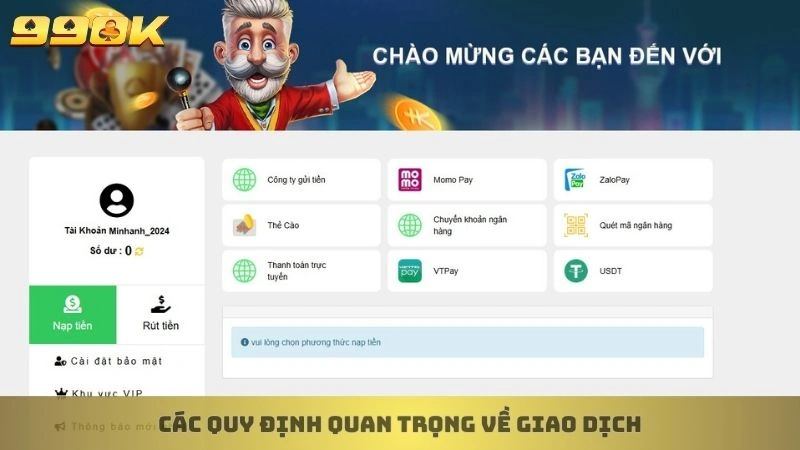 Điều khoản sử dụng 2 Các quy định quan trọng về giao dịch