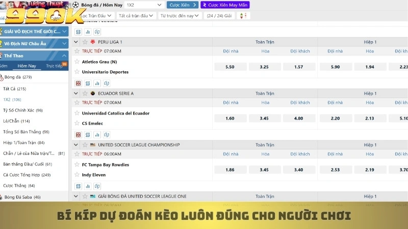 Bí quyết đọc kèo châu Âu (1X2) luôn thắng cho tân thủ 99ok 3 Bí kíp dự đoán kèo luôn đúng cho người chơi